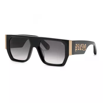 PHILIPP PLEIN MAN aurinkolasit SPP094M540700 musta asetaattikehys harmaat polykarbonaattilinssit 54/18/145 mm