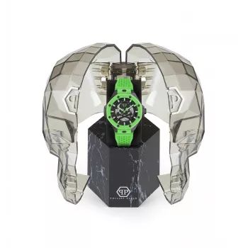 Philipp Plein miesten automaattikello PWPFA0624 46 mm ruostumaton teräs musta silikoni