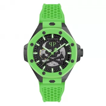 Philipp Plein miesten automaattikello PWPFA0624 46 mm ruostumaton teräs musta silikoni