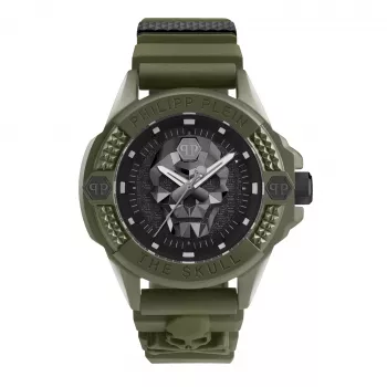 Philipp Plein miesten automaattinen skeletonkello PWUBA0423 44 mm musta silikoni
