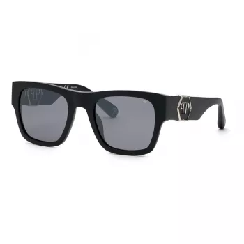 Philipp Plein miesten aurinkolasit SPP042M54703X - musta kehys, harmaat linssit, 54 mm