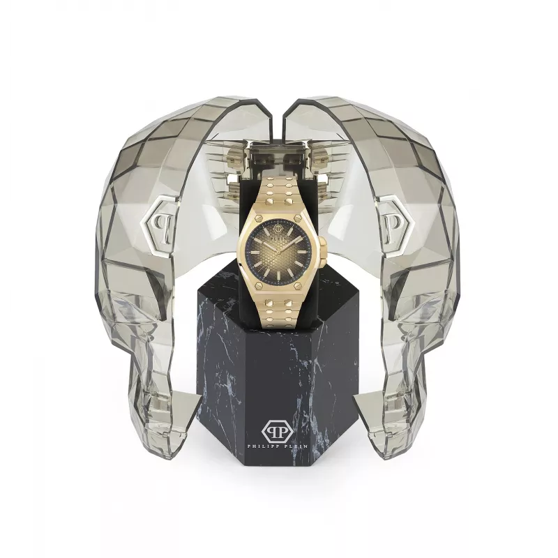 Philipp Plein miesten kello PWPMA0324 43mm musta skeleton-kellotaulu silikoniranneke