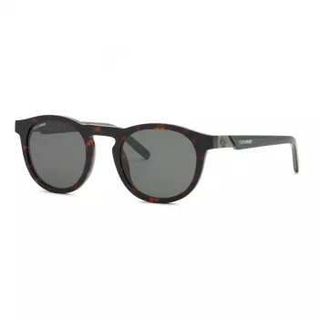 Philipp Plein Sport miesten aurinkolasit SSP035-520722 musta suorakaiteen muotoinen asetaattikehys harmaat linssit 52 mm