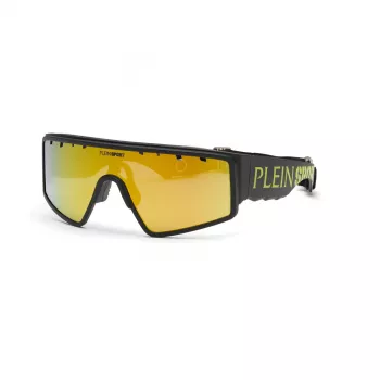 PHILIPP PLEIN SPORT SSP007-99U28G miesten urheilu-aurinkolasit, suorakaiteen muotoinen, Wrap-Around, kokokehys, UV400-suoja, 99 mm linssi, 130 mm sanka