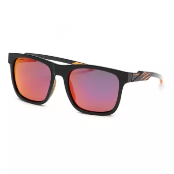 Philipp Plein Sport SSP010-56Z42P miesten suorakaiteen muotoiset aurinkolasit - musta kehys harmaat polarisoidut linssit 56/19/135 mm