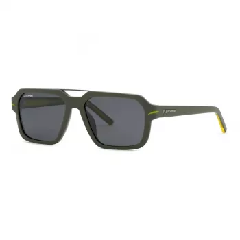 Philipp Plein Sport SSP036-57NVNP miesten suorakaiteen muotoiset aurinkolasit navy sininen smoke grey 57/17/150 mm