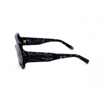 Philipp Plein SPP047-0Z21 miesten aurinkolasit musta kehys harmaat linssit 99mm