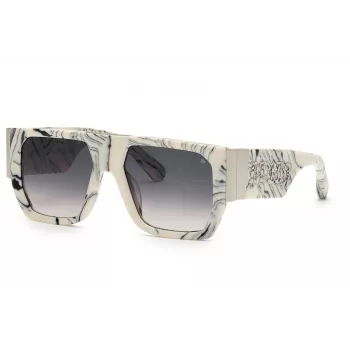 PHILIPP PLEIN SPP094M5409YL miesten aurinkolasit - asetaattikehys, harmaat linssit, 54/18/145 mm