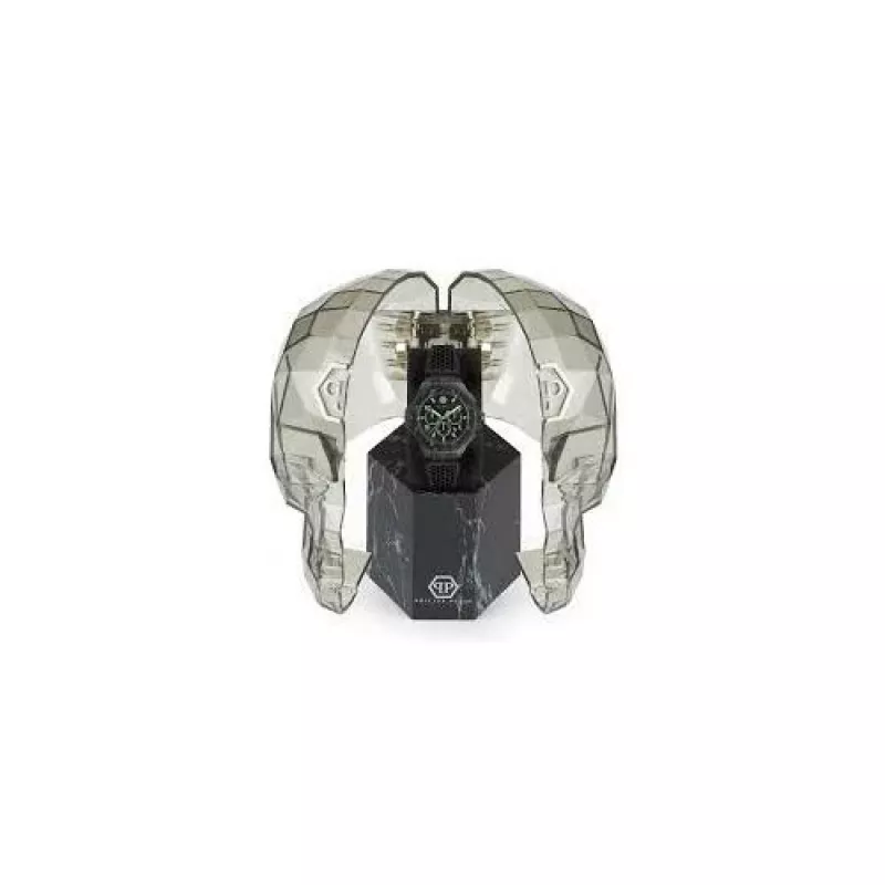 Philipp Plein The $keleton miesten automaattikello PWPRA0624 46mm teräs musta silikoni