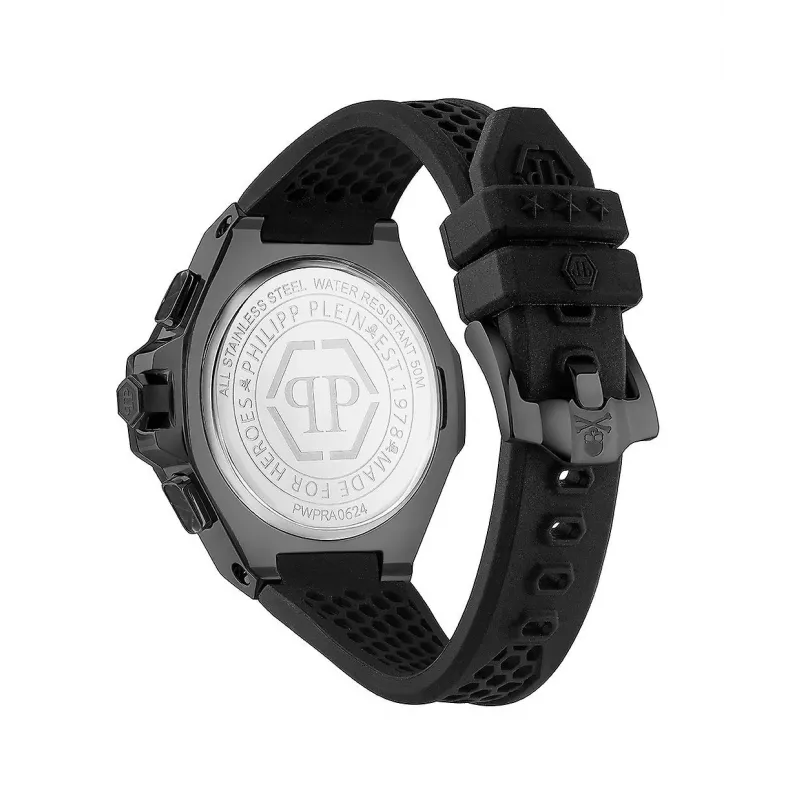 Philipp Plein The $keleton miesten automaattikello PWPRA0624 46mm teräs musta silikoni