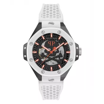 Philipp Plein The Skeleton miesten automaattikello PWPFA0724 46 mm musta silikoni