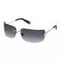 Philipp Plein naisten aurinkolasit SPP027S950300 - Oversized Square Shield, musta asetaattikehys, harmaat gradient-linssit, UV400-suoja