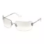 Philipp Plein naisten aurinkolasit SPP027V95579X - oversize musta kehys, harmaat linssit, UV400-suoja