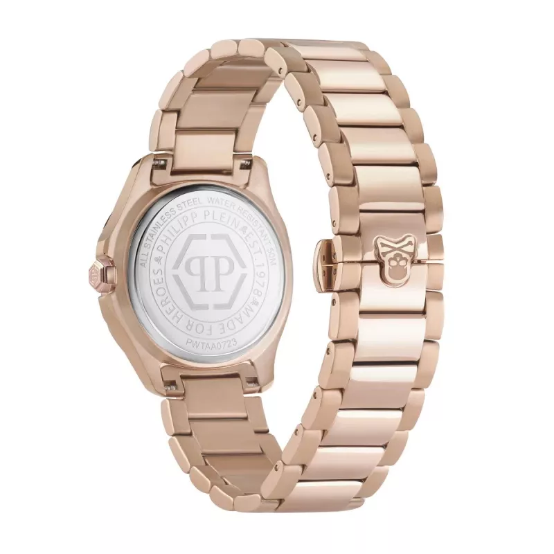 Philipp Plein naisten The Skeleton kvartsikello PWTAA0723 38 mm musta silikoni