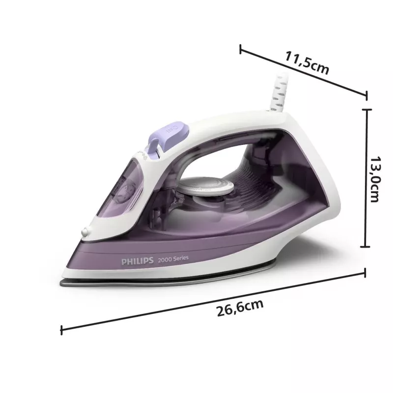 Philips DST2020/30 höyrysilitysrauta, 2000 W, tarttumaton silityspohja, sininen/valkoinen