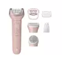 Philips Epilator Series 9000 BRE718/00 langaton märkä- ja kuivaepilaattori, 32 pinsettiä, keraamiset levyt, Opti-Light, 2 nopeutta, litiumioniakku, 40 min käyttöaika, sis. Optimal-Kontakt-pää, pää herkille alueille, kuorintahansikas