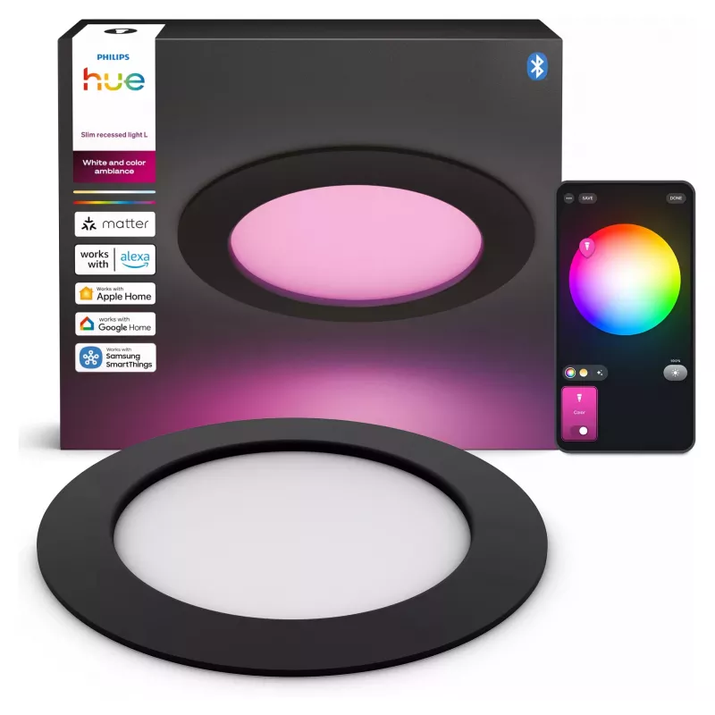 Philips Hue White & Color Ambiance Slim upotettu valo L EMEA-musta