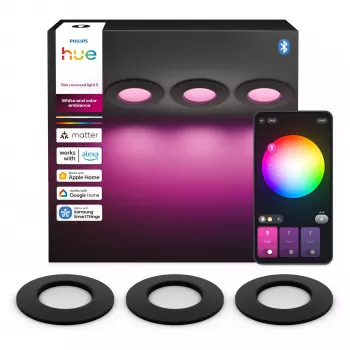 Philips Hue White & Color Ambiance Slim upotettu valo S x3 - musta