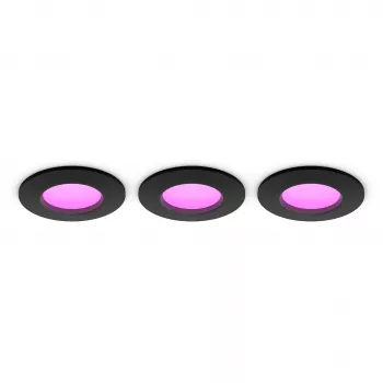 Philips Hue White & Color Ambiance Slim upotettu valo S x3 - musta