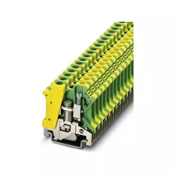 Phoenix 0442079 USLKG 6 N suojamaaliitin, 6 mm², vihreä-keltainen, ruuviliitäntä, DIN-kisko
