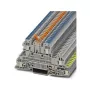 Phoenix 3076032 UTI 2,5-PE/L/NTB monikerroksinen asennus-riviliitin, ruuviliitäntä, 3 tasoa, 5 liitäntää, 500 V, 24 A, 0,14-4 mm², harmaa