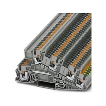 Phoenix 3213949 PTI 2,5-PE/L/L monikerroksinen riviliitin, Push-in, 3 kerrosta, 6 liitäntää, 2,5 mm², 400 V, 24 A, harmaa