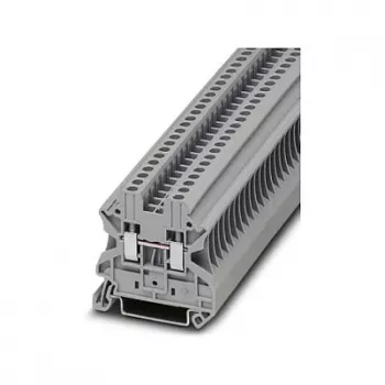 Phoenix Contact 3044076 UT 2.5 läpivientiliitin, ruuviliitäntä, 2,5 mm², 800 V, 24 A, harmaa, DIN-kiskoasennus