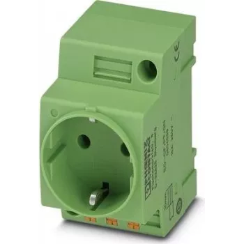Phoenix Contact EO-CF/PT/GN sähkökeskusrasia, Type-F Schuko, Push-in, vihreä, 250V/16A, IP20, 804039