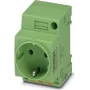 Phoenix Contact EO-CF/PT/GN sähkökeskusrasia, Type-F Schuko, Push-in, vihreä, 250V/16A, IP20, 804039