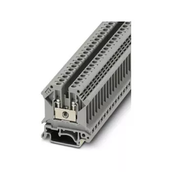 Phoenix Contact UK 5 läpivientiliitin, ruuviliitäntä, 4 mm², 800 V, 32 A, harmaa, DIN-kiskoasennus, 2 liitäntää, 1 potentiaali, PA-eriste, UL 94 V0