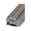 Phoenix PTTB 1,5/S kaksitasoinen riviliitin, Push-in, 1,5 mm², harmaa