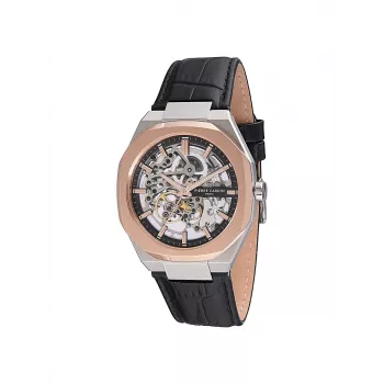 Pierre Cardin miesten kvartsianalogikello CF.1002.LB.2 42 mm ruostumaton teräs musta kellotaulu nahkaranneke