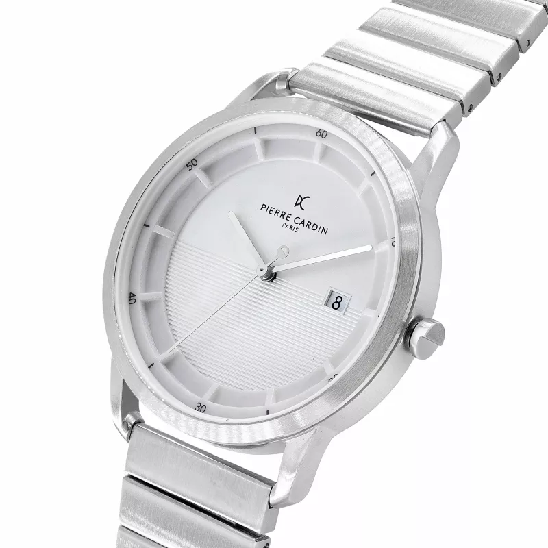 Pierre Cardin miesten kello CLC.6001 43mm ruostumaton teräs kvartsi analoginen musta kellotaulu nahkaranneke