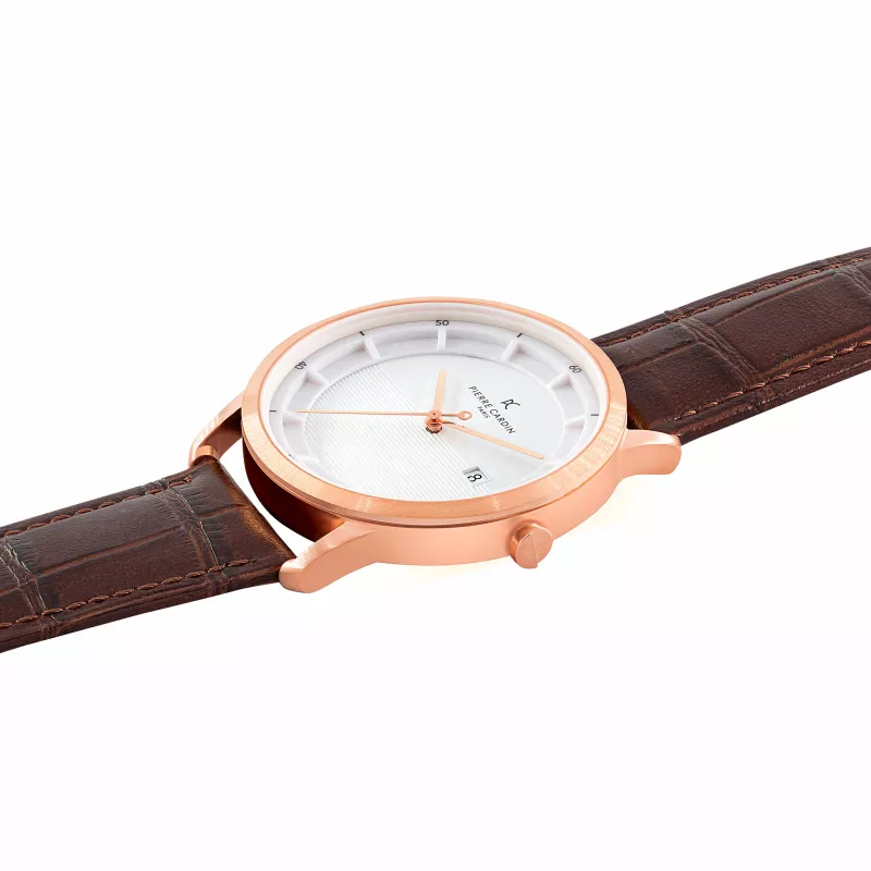 Pierre Cardin miesten kello CLC.6003 43mm ruostumaton teräs musta kellotaulu aitonahkaranneke