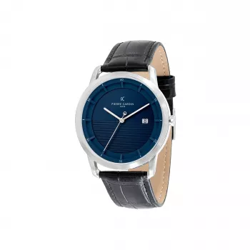 Pierre Cardin miesten kello CLC.6004 43 mm ruostumaton teräs nahka musta kellotaulu