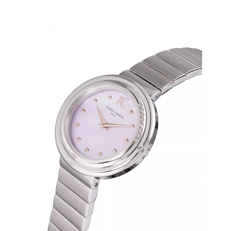 Pierre Cardin naisten kello CF.1010.MS.2 kvartsi 32 mm hopea ruostumaton teräs mesh