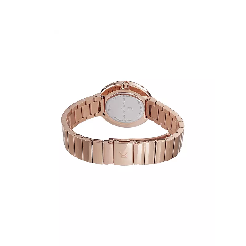 Pierre Cardin naisten analoginen kvartsikello CF.1010.MR 32mm hopeinen kellotaulu musta nahkaranneke