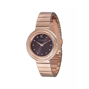 Pierre Cardin naisten kvartsianalogikello CF.1010.MR 32 mm hopeinen kellotaulu musta nahkaranneke