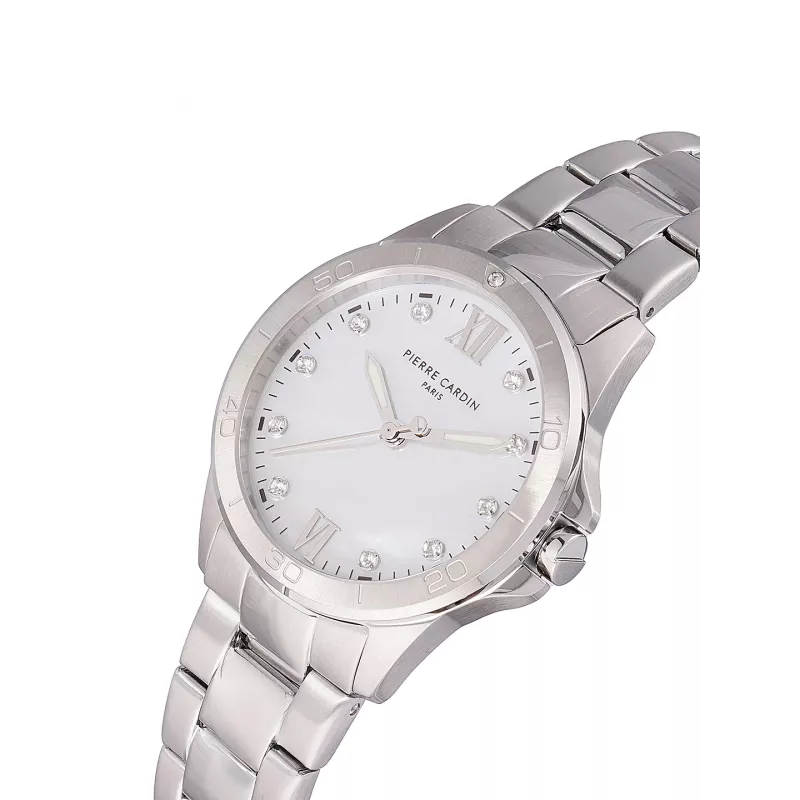 Pierre Cardin naisten kello CF.1009.MS 34 mm hopea ruostumaton teräs kvartsi analoginen