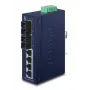 PLANET ISW-621TS15 Industrial hallitsematon L2 Fast Ethernet kytkin, 4x 10/100 + 2x 100Base-FX SC monimuoto, DIN-kisko-/seinäasennus, -40 - 75 °C