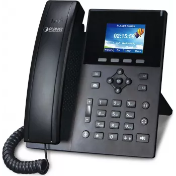 PLANET VIP-1260PT teräväpiirtoinen väri-PoE-IP-puhelin 3MP kamera, 6 rivin LCD, musta