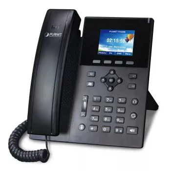 PLANET VIP-1260PT teräväpiirtoinen väri-PoE-IP-puhelin 3MP kamera, 6 rivin LCD, musta