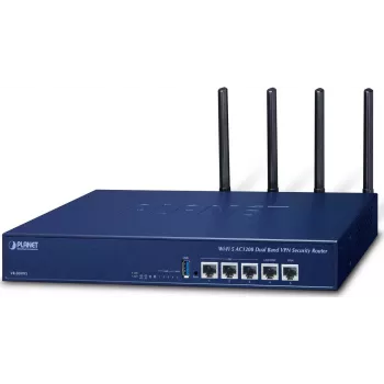 PLANET VR-300W5 Enterprise Wi-Fi 5 AC1200 Dual-Band VPN-tietoturvareititin SD-WAN:lla, palomuurilla, VLAN, QoS, HA ja AP-ohjaimella