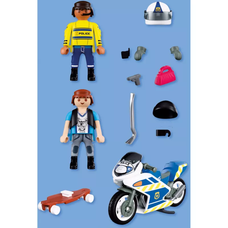 PLAYMOBIL 72079 City Action poliisimoottoripyörä takaa-ajo