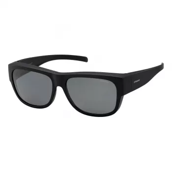 Polaroid Ancillaries PLD9003SDL5 unisex suorakaiteen muotoiset aurinkolasit - mattamusta kehys, harmaat polarisoidut linssit