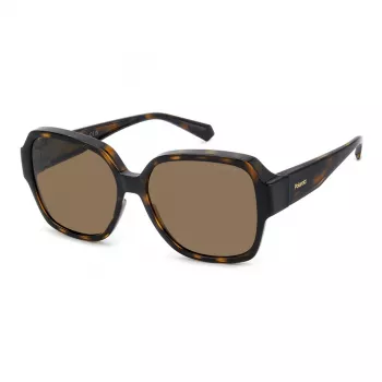 Polaroid Ancillaries PLD9021S086 unisex-aurinkolasit - havanna kilpikonnankuosi-kehys, ruskeat polarisoidut linssit