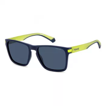 Polaroid PLD2139SFLL unisex suorakaiteen muotoiset aurinkolasit - musta kehys harmaat linssit 56mm