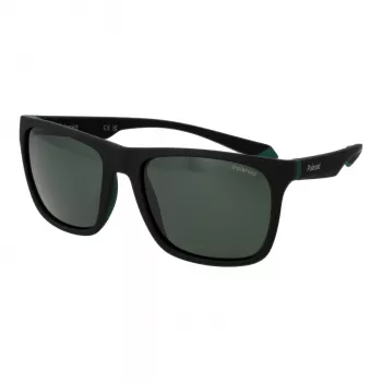 POLAROID PLD2141S563OL unisex-aurinkolasit - havanna kehys, vihreät polarisoidut linssit, 57 mm
