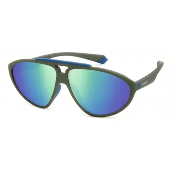 POLAROID PLD2151/S unisex-aurinkolasit havanna kehys vihreät polarisoidut linssit 62mm