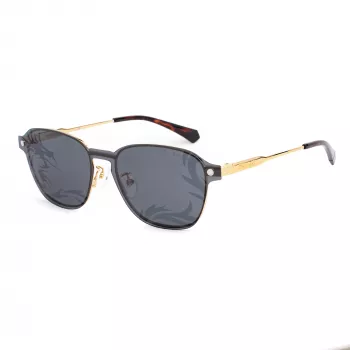 POLAROID PLD6119GCSJ5G unisex-suorakaiteen muotoiset aurinkolasit - Havana-kehykset, harmaat polarisoidut linssit, 53 mm